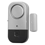 Emiif Türalarmanlage, Tür- und Fensteralarm, magnetischer Sicherheitssensor, Einbruchalarm, Sicherheitsalarmsystem für Zuhause, Geschäft, Garten, Schuppen (Silber-Schwarz)