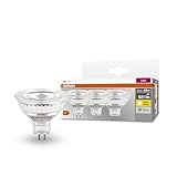 OSRAM LED Star MR16 LED Lampe für GU5.3 Sockel, Reflektor-Lampe, Glas-Design, 621 Lumen, warmweiß (2700K), Ersatz für herkömmliche 50W Glühbirnen, nicht dimmbar, 3er-Pack