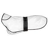 TRIXIE wasserabweisende Hundejacke 'Regenmantel Tarbes, L: 55 cm, transparent/schwarze Paspeln' - 3006