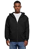 Urban Classics Herren Kapuzenpullover Zip Hoody, Sweatjacke mit Reißverschluss für Männer, Loose Fit, 3XL, Black