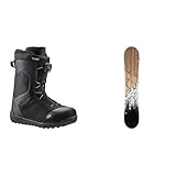 HEAD Rev Boa Coiler, Snowboardschuhe Unisex Erwachsene, Schwarz 305 inkl. Head Rush Snowboard, 162