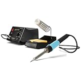 Velleman Lötstation Set 48 W mit keramischem Heizkörper analog, mit Lötkolben, Lötkolbenständer und Reinigungsschwamm, Lötset, Löt- und Entlötgeräte, einstellbare Temperatur 150-420 °C