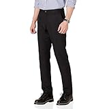 Amazon Essentials Herren Flatfront-Anzughose in schmaler Passform, Schwarz, 36W / 34L