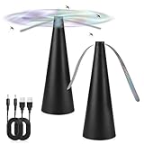 mizikuu 2 Stück USB Fliegenwedler, Mückenschutz Ventilator Tragbar Fliegenventilator Elektrisch Fly Repellent Fan zum Fliegen verscheuchen für Camping oder Restaurants