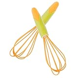 NAMOARLY 2 Stück 10 Knetmaschine manueller Schneebesen Schneebesen Eiermischer Wisking-Tool Butter-Gadget Hand des Schneebesens Eierschlägerhandbuch Orange