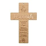 Taufkreuz personalisiert in verschiedenen Schriftfarben | Geschenk | Taufgeschenk | Taufgeschenk | 20x13 cm Pohmer Design