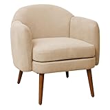 SVITA Johan Sessel Loungesessel Polstersessel Gummiholzbeine Armlehnen gepolstert modern skandinavisch Wohnzimmer Wintergarten Beige