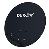 DUR-line EASYTENNE 60 - Satellitenschüssel (digital Sat Anlage, Antenne mit Masthalterung, vorbereitet für die Aufnahme eines 40 mm LNB) 60 cm Spiegel, Anthrazit