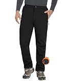 Zoofly Herren Winter wasserdichte Hose Herren Wanderhose Softshellhose Mit Fleece Winterhose Männer Warm Skihose Trekkinghose Regenhose Winterhose Männer Warm Skihose Trekkinghose schwarz 2XL