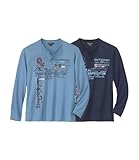 ATLAS FOR MEN - 2er-Pack T-Shirts mit Knopfleiste - 5XL