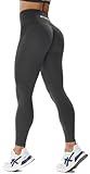 JOYSPELS Sport Leggings Damen, High Waist Sporthose Blickdicht Sportleggins Gym Leggins Push Up Yogahose, Dunkelgrau S