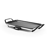 Tristar Tischgrill Slim M – Großzügige Backfläche von 46 x 26 cm – Antihaftbeschichtung – Abnehmbare Cool-Touch Griffe – Einstellbarer Thermostat – Leicht zu reinigen – BP-2667