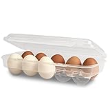 Hausfelder Eierbox für 10 Eier, Kühlschrank Mehrweg Eierbehälter Aufbewahrungsbox, transparent wiederverwendbar (1 x Transparent)