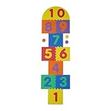 Relaxdays Puzzlematte mit Zahlen, Himmel & Hölle Kindermatte, Hüpfkästchen Spielmatte, schadstofffrei, Schaumstoff, bunt