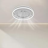 LOYEMAADE Deckenventilator Beleuchtung Timer Leiser Wohn Modern Acryl Fernbedienung Deckenventilator Licht LED Zimmer Schlaf Lüfter