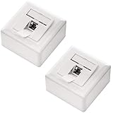 deleyCON 2x CAT6a Universal Netzwerkdose - 1x RJ45 Port - Geschirmt - Aufputz oder Unterputz - 10 Gigabit Ethernet Netzwerk - EIA/TIA 568A&B - Weiß