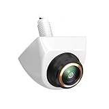 1080P Full HD Auto Rückansicht Kamera CVBS AHD Rückfahr mit 170 ° Weitwinkel Nachtsicht Fisheye Objektiv Rever Einpark-Rückfahrkamera(White-1080P)
