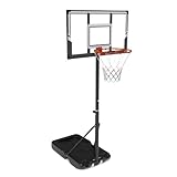 GYMAX höhenverstellbar Basketballständer 147-352 cm, Basketballanlage mit bruchsicherem Brett & befüllbarer Basis, tragbarer Basketballkorb mit Ständer für Jugendliche & Erwachsene