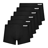 HAGOT 6PCS Boxershorts Herren, Unterhosen Herren, Männer Unterwäsche, Boxer Modale, Unterhosen Men Retroshorts, mit elastischem Bund, für Männer für den Alltag, M