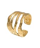 Positiva Jewelry Vergoldeter Verstellbarer Ring 18K – Wasserfest & Langlebig – Edler Damen Goldring- Ring Gold Wasserfest - Statement Ring
