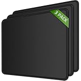 KTRIO Mauspad 3 Pack, Mousepad [30% Größer], Mouse Pad mit Anti-Rutsch-Gummiboden & Vernähte Kanten Mauspads für Computer Laptop und PC, Mouse Mat 275x215mm (Schwarz)