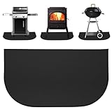 Feuerfeste Kaminmatte, 100x50cm Funkenschutzplatte für Kaminofen, Feuerfeste Unterlage, Kaminbodenplatte Halbrund, Feuerfeste Matte, Hitzeschutzmatte Bodenschutzmatte, Zum Schutz des Bodens Vor Funken