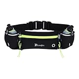 Gurxi 1 Trinkgürtel Laufen Hydration Band mit Wasser Flaschen (2 x 175 ml), Laufgürtel Gürteltasche Reflektierend Hüfttasche Bauchtasche Sport für Outdoor Jogging & Lang-Lauf Zubehör