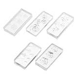 LRXIYODE 5 Stück Teiliges Silikon Nagelkunst mit Blumenmotiven Flexible Wiederverwendbare Gießformen für DIY Maniküre und Resin Projekte Professionelle Blütendekoration für Filigrane
