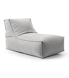 mokebo® Outdoor Sitzsack für Kinder & Erwachsene 'Der Sundowner', Bean Bag mit Füllung oder Bodenkissen für Indoor & Outdoor, auch als Liegekissen, Relaxliege oder Liege in Lichtgrau