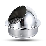 Edelstahllüfter Belüftungsöffnungen, Ersatzhaube, runde Belüftungsöffnungen im Dachhimmel, mit Abschirmnetz, Abgasgitter (160mm/6.3in)