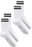 Socken Herren Damen Sportsocken 4 paar Tennissocken Schwarz Lange Baumwollsocken Weiß Laufsocken Arbeitssocken,weiss,35-38