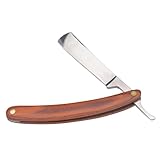 SKISUNO Old Fashioned Rasiermesser mit Holzgriff und Rostfreiem Edelstahl Manuelle Vintage Rasur für Herren Ausgeglichenes Gewicht Langlebiges Bart und Haarschneidewerkzeug