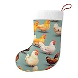 HUIKGIER Weihnachtsstrumpf mit niedlichem Huhn-Motiv, ultimatives cooles Geschenk, Partys, Familienurlaub, Weihnachtsdekoration, Schwarz , Einheitsgröße