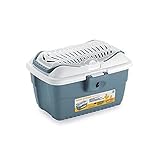 Stefanplast Mini Gulliver Transportbox für Kleintiere wie Hasen, Kaninchen, Hamster, Meerschweinchen usw., in blau, 40x30x24cm