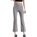 Ruowuhen Yogahose Damen Flared Leggings Hohe Taille Schlaghose Bootcut Jogginghose Jazzpants Grau M