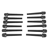 HETHLIF 12 Stück Holz-Stimmwirbel für Violine, Bratsche, Geige, 8,7 Cm Ebenholz-Stimmstifte mit Fischauge, Saitenstimmgerät, Ersatzzubehör für Oud, Saiteninstrumente