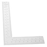Lurrose Edelstahl L förmiges Lineal 150x100mm mit Stabilem Standfuß Rechtwinkliges Tischlermaß für Präzise Winkelmessung im Bau und Holzverarbeitung