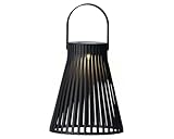 Lumineo Solar Gartenleuchte Laterne 14x18cm Kunststoff - LED Solarleuchte für Garten Balkon - Hängeleuchte Außenleuchte - Solarlampen für Außen hängend als Gartendeko Balkondeko - Schwarz Warmweiß