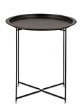 Amago home Beistelltisch Ø 47 H 51 2. Wahl Gartentisch Balkon Tisch Terassentisch schwarz