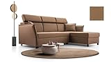 X-Group4th, Ecksofa mit Schlaffunktion und Bettkasten-198x127cm,Verstellbare Kopfstützen,Schlafsofa,Bettsofa,Freistehend,Außenmaße 227x161,Rechte Seite,Braun