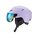JISADER Schneesporthelm Skihelm Lila Warmer Snowboardhelm für den Wintersport, 55 bis 58 cm