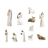 wisspair 10 Stück -Krippenstatue, Weihnachtskrippen-Statue, Krippen-Szenen-Set, Weihnachtskrippen-Statue