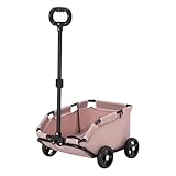 Haustier Kinderwagen Hundenkorb 4 Räder Kleine Hunde Katzen Kinderwagenstier Spaziergang zum Reisen spielen Einkaufen Gehen Rosa