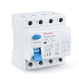 FI Schutzschalter Typ B, FI Schutzschalter 63A 30mA 4-polig + DC 6mA, Vollstrom-Intensiv-Fehlerstromschutz, für Wallboxen/Ladestationen und Leitungsschutzschalter DIN Schie (B)