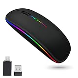 Vickey Kabellose Maus für Computer Bluetooth Maus und 2.4Ghz USB FunkMaus für Laptop,Drahtlose Wiederaufladbar Leise Kabellos BT 5.0 Kompatibel mit iPad,MacBook air/pro,chromebook,Desktop,PC