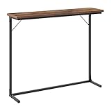 Hzuaneri Konsolentisch, schmaler Sofatisch, Eingangstisch, Akzenttisch, industriell, einfache Montage, für Wohnzimmer, Eingangsbereich, 24 x 80 x 100 cm, Rustikales Braun und Schwarz 01201BCT