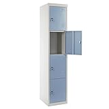 Mendler Schließfach Boston T163, Schließfachschrank Wertfachschrank Spind, Metall 180x38x45cm - blau