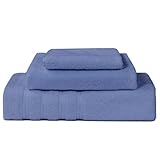 HITIME Handtücher aus 100 % Baumwolle, 1 Badetuch 68,6 x 139,7 cm, 1 Handtuch 35,6 x 76,2 cm, 1 Waschlappen 35,6 x 35,6 cm, größer und leicht, sehr saugfähig, superweiche Handtücher, perfekt für
