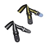 YARNOW 2 Stück Verstellbare Gitarrengurte für Akustikgitarre und Bass mit Streifenmuster Komfortable Schultergurte in Gelb Weiß Modisches Gitarrenzubehör für Musiker