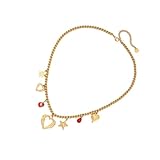 Whltzf Stilvolle, minimalistische Halskette mit Herzanhänger, zierliche Kette, trendig, Unisex, ideal als Geschenk, besondere Anlässe, Party, fertiger Herzanhänger, Einheitsgröße, Wie beschrieben, Wie